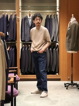 「SCYE BASICS（サイベーシックス）のアイテム」を使った、HORIKAWA HARUKIさん（メンズ・173cm）の春コーディネート