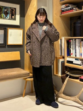 「アイテム（その他アウター、ブラウン系）」を使った、Nachikaさん（レディース・158cm）の秋コーディネート