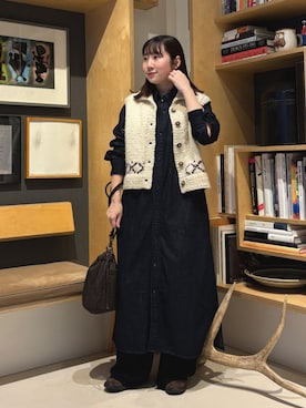 「アイテム（シャツワンピース）」を使った、Nachikaさん（レディース・158cm）の秋コーディネート