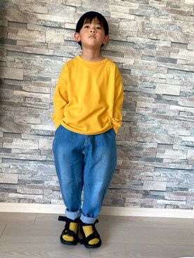 「アイテム（サンダル）」を使った、KEN YUUさん（キッズ・120cm）の春コーディネート