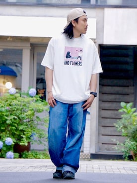 「BACK NUMBER（バックナンバー）のアイテム（キャップ）」を使った、マッスルさん（メンズ・169cm）の夏コーディネート
