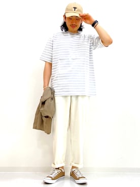 「BACK NUMBER（バックナンバー）のアイテム（キャップ）」を使った、マッスルさん（メンズ・169cm）の夏コーディネート