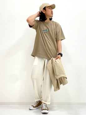 「BACK NUMBER（バックナンバー）のアイテム（キャップ）」を使った、マッスルさん（メンズ・169cm）の夏コーディネート