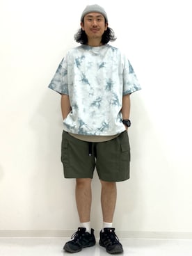 「CAMP7（キャンプセブン）のアイテム（パンツ）」を使った、マッスルさん（メンズ・169cm）の夏コーディネート