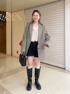 「Omekashi（オメカシ）のアイテム（ジャケット/アウター）」を使った、riko ishikawaさん（レディース・158cm）の秋コーディネート