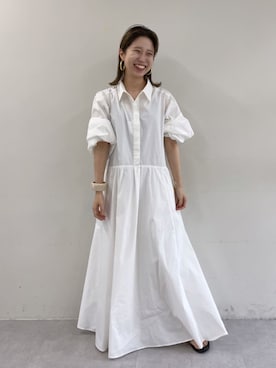 「夏服コーデ」｜「アイテム（シャツワンピース）」を使った、riko ishikawaさん（レディース・158cm）の夏コーディネート