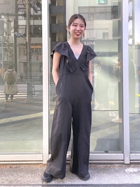 「Omekashi（オメカシ）のアイテム（オールインワン・サロペット）」を使った、riko ishikawaさん（レディース・158cm）の夏コーディネート