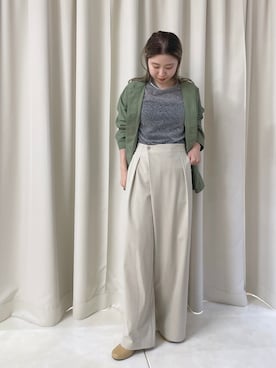 「ラップパンツ」｜「アイテム（スラックス）」を使った、riko ishikawaさん（レディース・158cm）の冬コーディネート