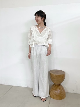 「スウエットパンツ」｜「アイテム（サンダル）」を使った、riko ishikawaさん（レディース・158cm）の春コーディネート