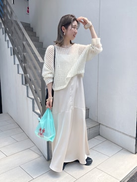 「アイテム（チョーカー）」を使った、riko ishikawaさん（レディース・158cm）の夏コーディネート