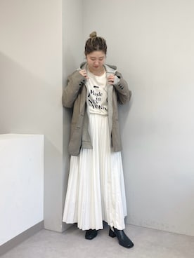 「Omekashi（オメカシ）のアイテム（ジャケット/アウター）」を使った、riko ishikawaさん（レディース・158cm）の冬コーディネート