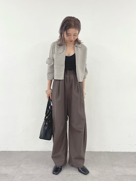 「お仕事スタイル」｜「アイテム（アクセサリー）」を使った、riko ishikawaさん（レディース・158cm）の夏コーディネート