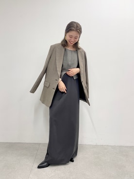 「Omekashi（オメカシ）のアイテム（ジャケット/アウター）」を使った、riko ishikawaさん（レディース・158cm）の冬コーディネート