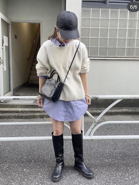 「Omekashi（オメカシ）のアイテム（シャツ/ブラウス）」を使った、riko ishikawaさん（レディース・158cm）の秋コーディネート