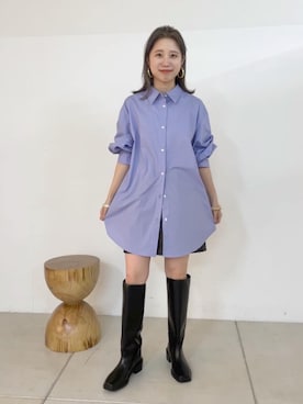 「Omekashi（オメカシ）のアイテム（シャツ/ブラウス）」を使った、riko ishikawaさん（レディース・158cm）の秋コーディネート