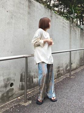 「カラー×コーデ」｜「アイテム（スラックス）」を使った、yukoさん（レディース・147cm）の春コーディネート