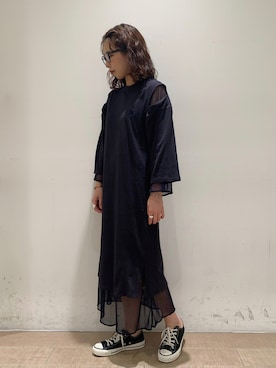 「CONVERSE TOKYO（コンバーストウキョウ）のアイテム（ワンピース/ドレス）」を使った、MIOさん（レディース・157cm）の秋コーディネート