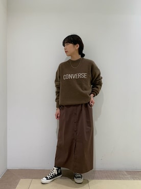 「CONVERSE TOKYO（コンバーストウキョウ）のアイテム（ワンピース/ドレス）」を使った、MIOさん（レディース・157cm）の秋コーディネート