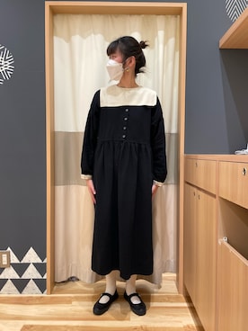 「Samansa Mos2（サマンサ モスモス）の配色前後2WAYブラウス（シャツ/ブラウス）」を使った、takechan0409さん（レディース・167cm）の冬コーディネート