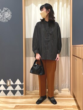 「Samansa Mos2 blue（サマンサモスモスブルー）のアイテム（パンツ、オレンジ系）」を使った、takechan0409さん（レディース・167cm）の秋コーディネート