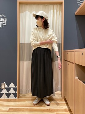 「Samansa Mos2 blue（サマンサモスモスブルー）のアイテム（キャップ）」を使った、takechan0409さん（レディース・167cm）の秋コーディネート