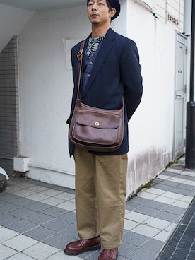 「古着好きな人と繋がりたい」｜「アイテム（モカシン/デッキシューズ）」を使った、tktkseiraさん（メンズ・173cm）の春コーディネート