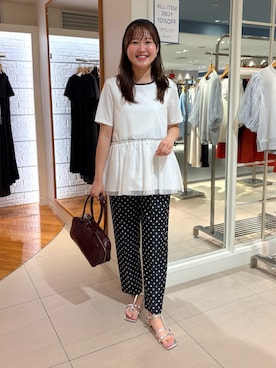 「アイテム（カチューシャ）」を使った、Mihoさん（レディース・159cm）の夏コーディネート