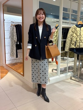 「アイテム（バレッタ/ヘアクリップ）」を使った、Mihoさん（レディース・159cm）の秋コーディネート