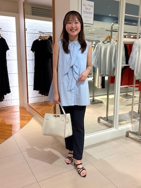 「アイテム（カチューシャ）」を使った、Mihoさん（レディース・159cm）の夏コーディネート