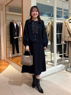 「NOLLEY’S（ノーリーズ）のアイテム（シャツ/ブラウス）」を使った、Mihoさん（レディース・160cm）の冬コーディネート