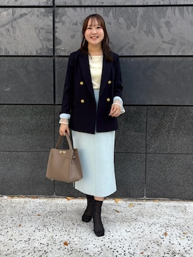 「アイテム（バレッタ/ヘアクリップ）」を使った、Mihoさん（レディース・160cm）の秋コーディネート