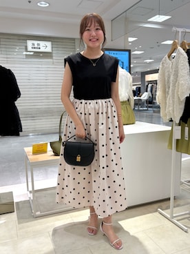 「NOLLEY’S（ノーリーズ）のアイテム（ワンピース/ドレス）」を使った、Mihoさん（レディース・159cm）の夏コーディネート