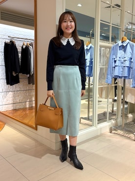 「NOLLEY’S（ノーリーズ）のアイテム（ショルダーバッグ）」を使った、Mihoさん（レディース・159cm）の秋コーディネート