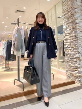 「お仕事スタイル」｜「アイテム（ジャケット/アウター）」を使った、Mihoさん（レディース・159cm）の秋コーディネート
