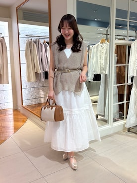 「NOLLEY’S（ノーリーズ）のアイテム」を使った、Mihoさん（レディース・160cm）の春コーディネート