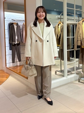 「アイテム（ダッフルコート）」を使った、Mihoさん（レディース・160cm）の冬コーディネート