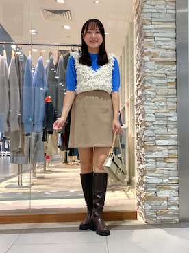 「Laraaji（ララージ）のアイテム（トップス）」を使った、Mihoさん（レディース・159cm）の秋コーディネート