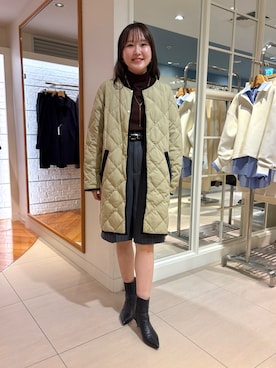 「秋服コーデ」｜「アイテム（ダウンジャケット/コート）」を使った、Mihoさん（レディース・159cm）の秋コーディネート