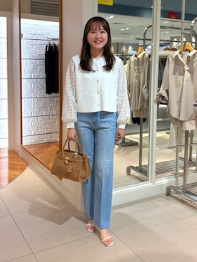 「アイテム（カチューシャ）」を使った、Mihoさん（レディース・159cm）の夏コーディネート