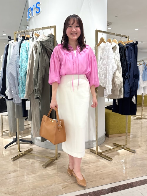 VIP★VALENTINO GARAVANI シルクジョーゼット ミディスカート セットアップ対応》ウォッシャブルニットジョーゼットタイト