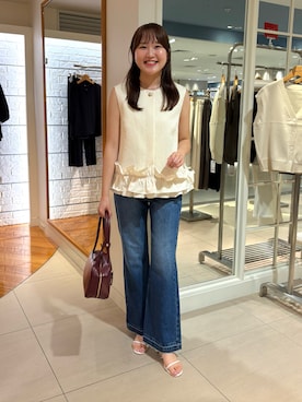 「アイテム（バレッタ/ヘアクリップ）」を使った、Mihoさん（レディース・159cm）の夏コーディネート