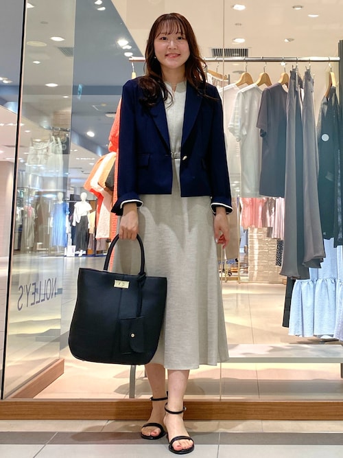 セール】麻調合繊ベルト付きフレアワンピース（ワンピース
