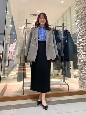 「お仕事スタイル」｜「アイテム（ジャケット/アウター）」を使った、Mihoさん（レディース・159cm）の秋コーディネート