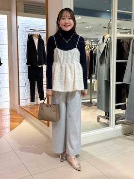 「アイテム（キャミソール）」を使った、Mihoさん（レディース・160cm）の冬コーディネート