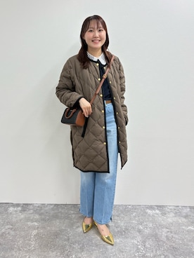 「アイテム（ダウンジャケット/コート、グリーン系）」を使った、Mihoさん（レディース・160cm）の夏コーディネート