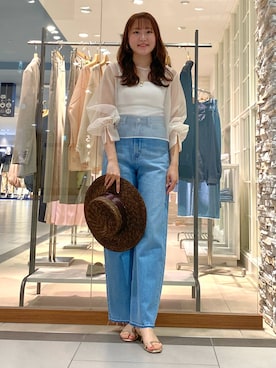 「NOLLEY’S（ノーリーズ）のアイテム（帽子）」を使った、Mihoさん（レディース・159cm）の春コーディネート