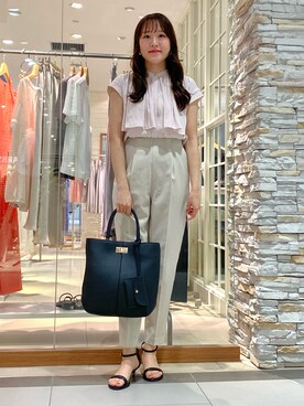 「NOLLEY’S（ノーリーズ）のストラップサンダル（サンダル）」を使った、Mihoさん（レディース・159cm）の春コーディネート