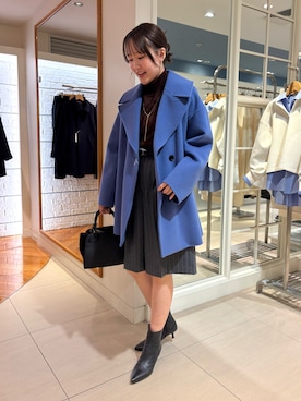 「アイテム（ダッフルコート）」を使った、Mihoさん（レディース・159cm）の秋コーディネート