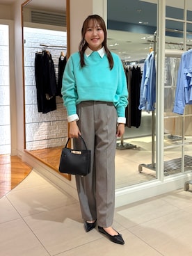 「アイテム（ヘアアクセサリー）」を使った、Mihoさん（レディース・159cm）の秋コーディネート