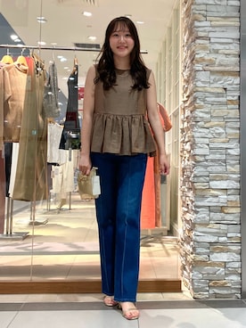 「ぺプラム」｜「アイテム（アクセサリー）」を使った、Mihoさん（レディース・159cm）の夏コーディネート